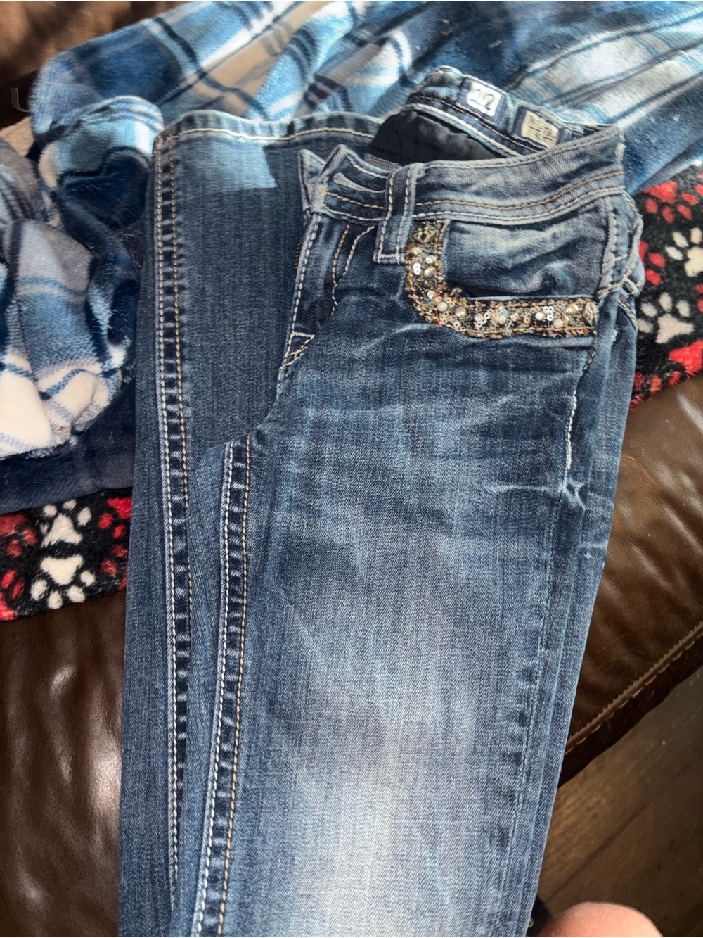 Girls Miss me  Jeans with Sequin Pocket Detail